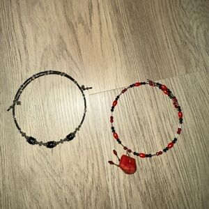Black and Red‎ Beaded Necklaces